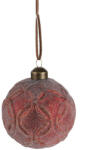  Karácsonyi Dekoráció üveg Gömb Antik Körös Piros 8cm (5995214563969)