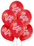 Godan I Love You Red léggömb, lufi 6 db-os 12 inch (30 cm) (MLG003598)