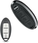  Nissan 2 gombos smart kulcs aluminium+bőr tok (LNI045)