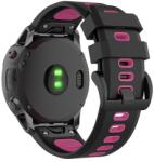 gigapack Pótszíj (egyedi méret, 20 mm, szilikon, állítható, fekete csat, QuickFit csatlakozás) FEKETE / RÓZSASZÍN Garmin Fenix 5S, Garmin Fenix 5S Plus, Garmin Fenix 6S Pro, Garmin Fenix 6S Sapphire, (GP-14918