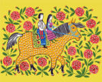Brushme Set pictura pe numere, cu sasiu, Doi pe un cal, 50x60 cm (BS53655L) Carte de colorat