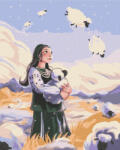 Brushme Set pictura pe numere, cu sasiu, Ciobanita norilor, 40x50 cm (BS53717) Carte de colorat