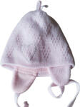 Minimanósapka Rózsaszín, kötött, szivecskés baba sapka (34-36 méret)