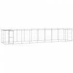 vidaXL kültéri horganyozott acél kutyakennel tetővel 21, 78 m2 (3082306)