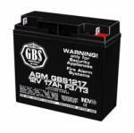 GBS Acumulator AGM VRLA 12V 17A dimensiuni 181mm x 76mm x h 167mm F3 GBS (2) (A0058604)