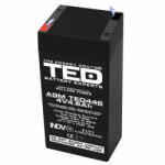 TED Electronic Acumulator AGM VRLA 4V 4, 6A dimensiuni 47mm x 47mm x h 100mm F1 TED Battery Expert Holland TED002853 (30) (A0059218)