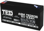 TED Electronic Acumulator AGM VRLA 6V 3, 6A dimensiuni 133mm x 34mm x h 59mm F1 TED Battery Expert Holland TED002891 (20) (A0058607)