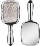 Janeke Perie de păr, ediție limitată, argintiu cu alb - Janeke Superbrush Limited Silver/White