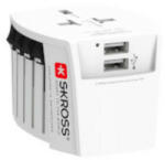 SKROSS MUV USB (2xA) Kompakt 2 pólusú világutazó adapter 2 integrált USB porttal