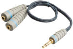 Bandridge Sztereó Audio Kábel 3.5 mm-es Dugasz - 2 db 3.5 mm-es Aljzat 0.20 m Kék (BAL3200)