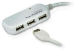 ATEN Aktív USB 2.0 Hosszabbító Kábel USB A Dugó - 4x USB Hub 12 m Elefántcsont