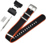 Casio Curea pentru Casio G-Shock, material textil, negru-portocaliu, cataramă argintie (pentru modelele GA-100/110/120, DW-5600, GD-100)