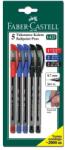Faber-Castell Химикалки Faber Castell 1425 Fine, 0.7 mm дебелина на писане, различни цветове на писане, прозрачни, 5 броя