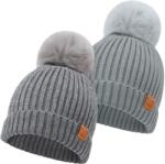 KeaBabies Pălărie de iarnă pentru copii KeaBabies - 6-36 luni, gri, 2 bucăți (KB-PKBE-STE)