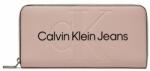 Calvin Klein Jeans Portofel Mare de Damă Calvin Klein Jeans Sculpted Mono Zip Around Mono K60K607634 Pale Conch TFT