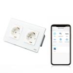 Tosyco Priză schuko WIFI dublă cu ramă din sticlă [CLONE] [CLONE] (TOS-C2SK-ZB-MON-W)