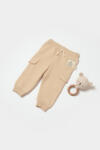 BabyCosy Pantaloni cu buzunare laterale, Two thread, 100%bumbac organic - Stone, BabyCosy (BC-CSY8019)