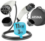 Absina 11kW, 16A, 3 fázisú, 3m elektromos autó töltőkábel (ABK-11-16A-3F-3M)