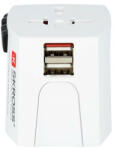 SKROSS SKR-MUVUSB2400MA SKROSS MUV USB világutazó hálózati csatlakozó átalakító, beépített USB töltővel (2 USB A bemenettel) (SKR-MUVUSB2400MA)