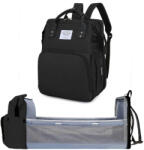  BERIO Pelenkázó táska, hátizsák kihúzható pelenkázó résszel - Fekete