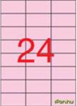 APLI 70 x 37 pasztell rózsaszín szögletes etikett 24 etikett/lap 480 etikett/csomag