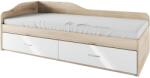 IRIM Gaspar Ifjúsági ágy, 90x200 cm matrachoz, 2 fiókos, Sonoma tölgy/Fényes fehér