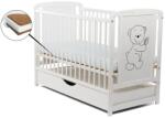 BabyNeeds Timmi gyerek kiságy, fa, 120x60 cm, fiókos, 12 cm matrac, fehér (BOTIM12CM02AL)