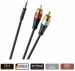 Oehlbach Select Audio Jack RCA Link OB 33190 3, 5 mm sztereó Jack dugó - 2 RCA dugó kábel 1 m