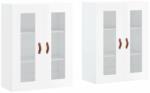 vidaXL 2 db magasfényű fehér szerelt fa falra szerelhető szekrény (3197915) - pepita