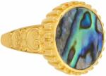  Arannyal Bevont Ezüst Gyűrű Abalone Kagylóval, Méret: 54-55 (PCY9348/54)