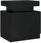 vidaXL Modern Éjjeliszekrény - 2 Fiók - Magasfényű Fekete - 45x35x52 cm (326856)