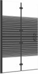 vidaXL Fekete esg zuhanykabin összecsukható ajtóval 80 x 140 cm (150740)