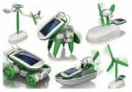 Green Energy Napelem makett játék 6 az 1-ben. A napelemes modell készletből összerakható pl. autó, vagy repülőgép, szélkerék, robotkutya, kishajó (NAPELEMES_MODELL_6IN1)