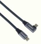  Cablu USB 3.2-C Gen 2 la USB type C unghi 90 grade T-T brodat 3m 100W, ku31cu3 (KU31CU3)
