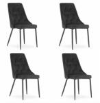 ARTOOL Set 4 scaune bucatarie/living, Artool, Imola, catifea, metal, negru, 48.5x61x93.5 cm (3456_1S)