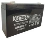 KRAFTON K6-12 6V 12Ah zárt ólomsavas akkumulátor (Krafton-K6-12)