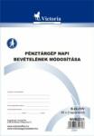 Victoria Nyomtatvány, pénztárgép napi bevételének módosító tételei, 25x2, A5, VICTORIA "B. 22-31 (NVB2231) - papirtar