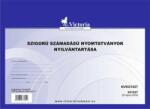 Victoria Nyomtatvány, szigorú számadású nyomtatványok nyilvántartása, 25 lap, A4, VICTORIA (NVKO1827) - papirtar