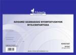 Victoria Nyomtatvány, szigorú számadású nyomtatványok nyilvántartása, 25 lap, A4, VICTORIA (NVKO1827)