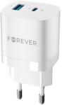 Forever Incarcator retea Forever TC-05 GaN PD QC, fast charger, USB-C si USB, 33 W, alb (GSM115405)
