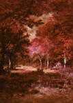  A festőművész kedvenc motívuma - Őszi erdő a "legszebb ruhájában" barna vörös rózsaszín lila és fehér tónusok falpanel/digitális nyomat (INX4-090)
