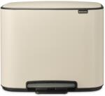 Brabantia Bo Pedal Bin pedálos szelektív hulladékgyűjtő szagmentesen záródó Soft-Close fedél, műanyag tartály, 3x11L - X méret, acél, világos bézs - 202346 (202346)