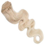 HairExtensionShop Csatos Hullámos Emberi Póthaj Standard Világos Platinaszőke Színben 60cm Body Wave (Szín #60) (RCBW6060)