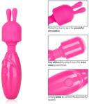 CalExotics Vibrator Mini Wand Tiny Teasers Bunny , 3 Moduri Vibratii, Silicon, USB, Roz, 12 cm Vibrator