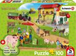 Schmidt Spiele - Puzzle Fermă și magazin fermă + figurka - 100 piese Puzzle