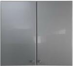 International Service Catania, Corp superior 2 usi, Alb / MDF Gri aluminiu, 80 x 32 x 72 cm
