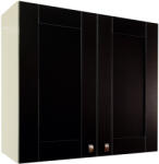 International Service Ancona new , Corp superior 80 cm , pal Galben/ usi lemn Wenge, 80 x 32 x 72 cm