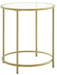 VASAGLE Kerek lerakóasztal edzett üveglappal, óarany 50x50x55cm (LGT20G)