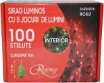 Regency Instalatie de Craciun, sirag luminos cu 8 jocuri de lumini, 100 de beculete stelute rosii, 5 m
