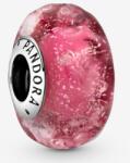 Pandora hullámos rózsaszín muránói üveg charm - 798872C00